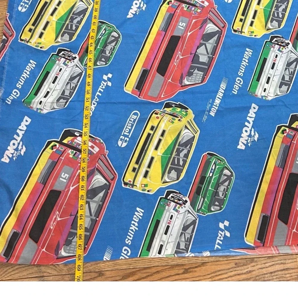 Vintage NASCAR Racing Twin Flat Sheet‎ Blue Daytona Talladega USA 80s 90s